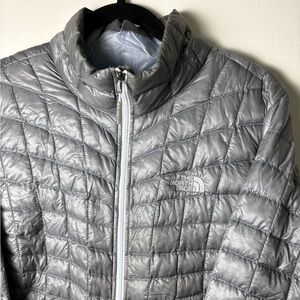 north face Light Gray Quilted Jacket